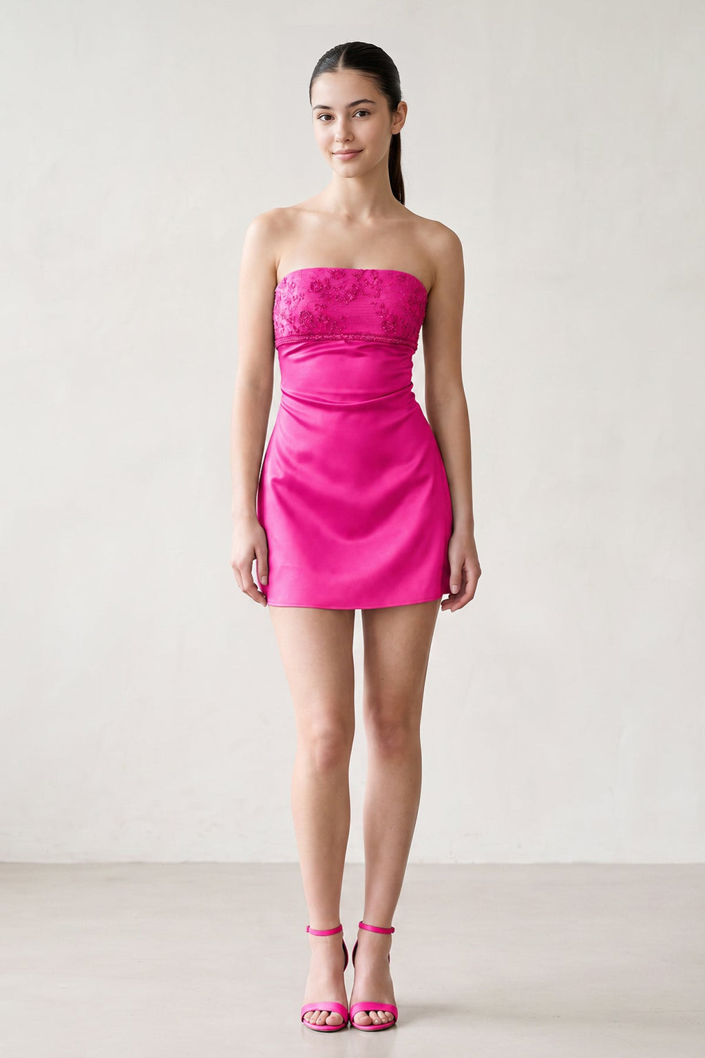 Aqua Strapless Appliqued Satin Sheath Homecoming Dress - Curvevia