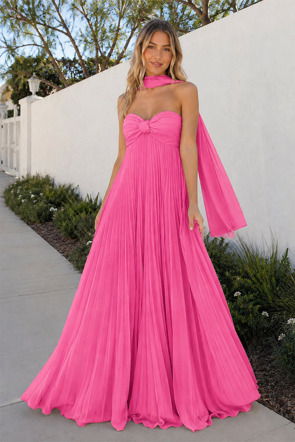 A Line Light Pink Sweetheart Chiffon Long Prom Dress - Curvevia