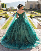 Red Long Sleeves 3D Flowers Quinceanera Dresses Appliqued - Curvevia