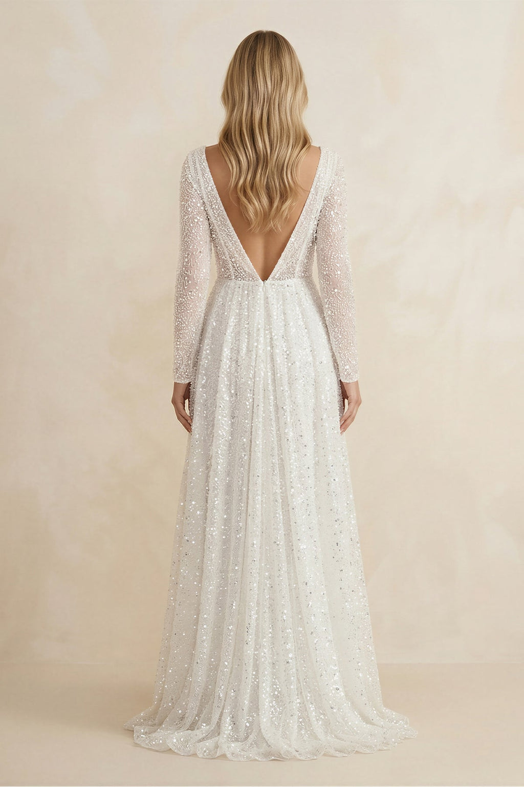 Bohemian A-Line Sparkly Sequined Luxury Wedding Dresses - Curvevia