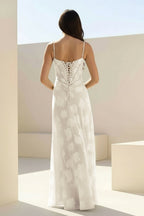 Pink Sheath Satin Floral Spaghetti Straps Long Evening Dress - Curvevia