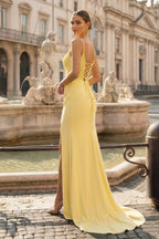 Mermaid Spaghetti Straps Red Beaded Long Evening Dress with Slit - Curvevia
