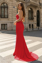 Yellow Sweetheart Mermaid Satin Long Prom Dresses With Cutout - Curvevia