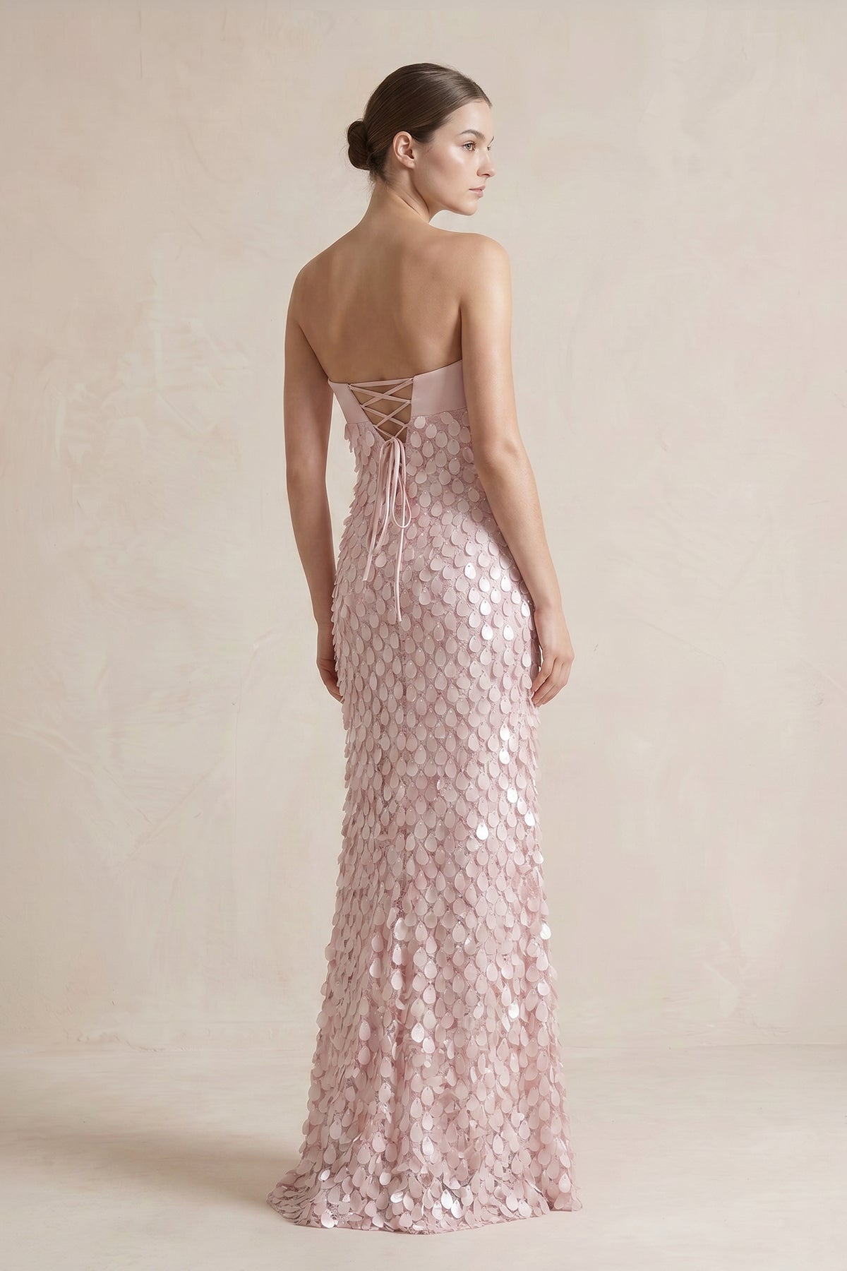 Pink Sheath Sweetheart Long Prom Dresses with Sequins - Curvevia