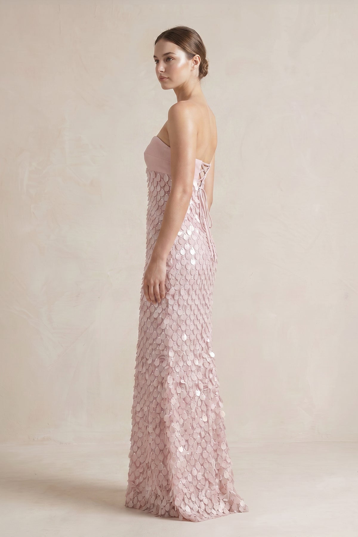 Pink Sheath Sweetheart Long Prom Dresses with Sequins - Curvevia