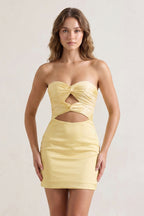 Yellow Sweetheart Sheath Short Homecoming Dresses With Keyhole - Curvevia