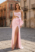 Gorgeous Mermaid Spaghetti Straps Black Beaded Prom Dresses with Slit - Curvevia