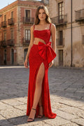 Gorgeous Mermaid Spaghetti Straps Black Beaded Prom Dresses with Slit - Curvevia