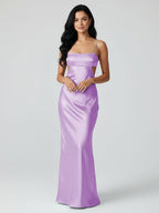 Spaghetti Straps Sheath Aqua Blue Evening Dress Formal Satin Party Dress - Curvevia