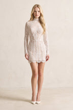 Charming Sheath High Neck Lace Short Wedding Dresses - Curvevia