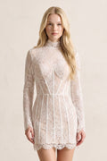 Charming Sheath High Neck Lace Short Wedding Dresses - Curvevia