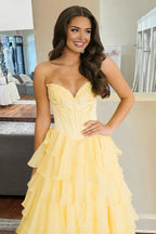 Fuchsia A Line Sweetheart Chiffon Ruffled Long Wedding Guest Dress With Bow - Curvevia