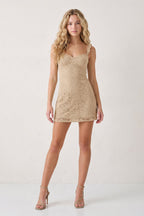 Yellow Sweetheart Lace Sheath Mini Homecoming Dress with Lace-Up Back - Curvevia