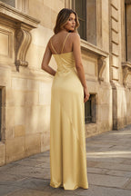 Spaghetti Straps Long Sheath Evening Dress With Split - Curvevia