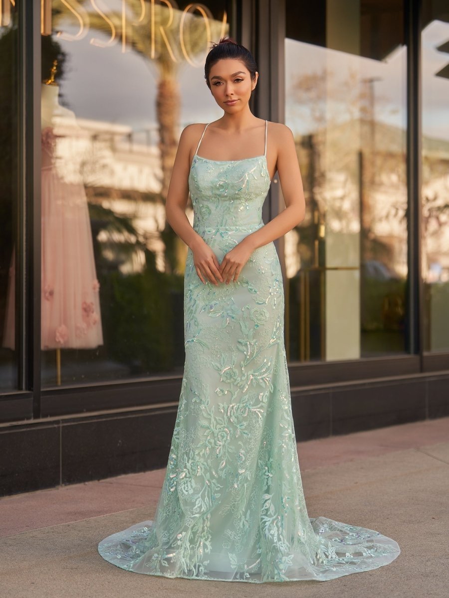 Mermaid Scoop Lace Long Evening Dress - Curvevia