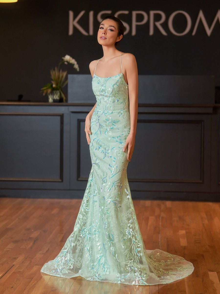Mermaid Scoop Lace Long Evening Dress - Curvevia