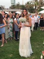 Simple A-Line V Neck Sleeveless Spaghetti Straps Beach Wedding Dresses - Curvevia