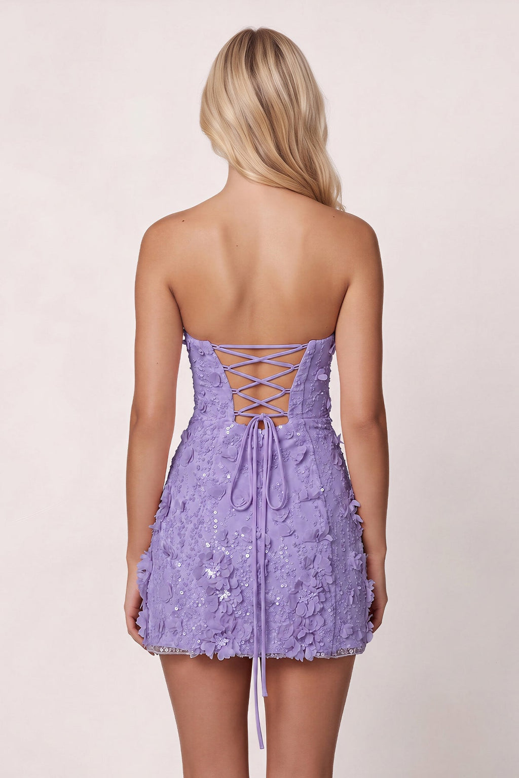Pink 3D Flower Sequin Sweetheart Sheath Homecoming Dress - Curvevia