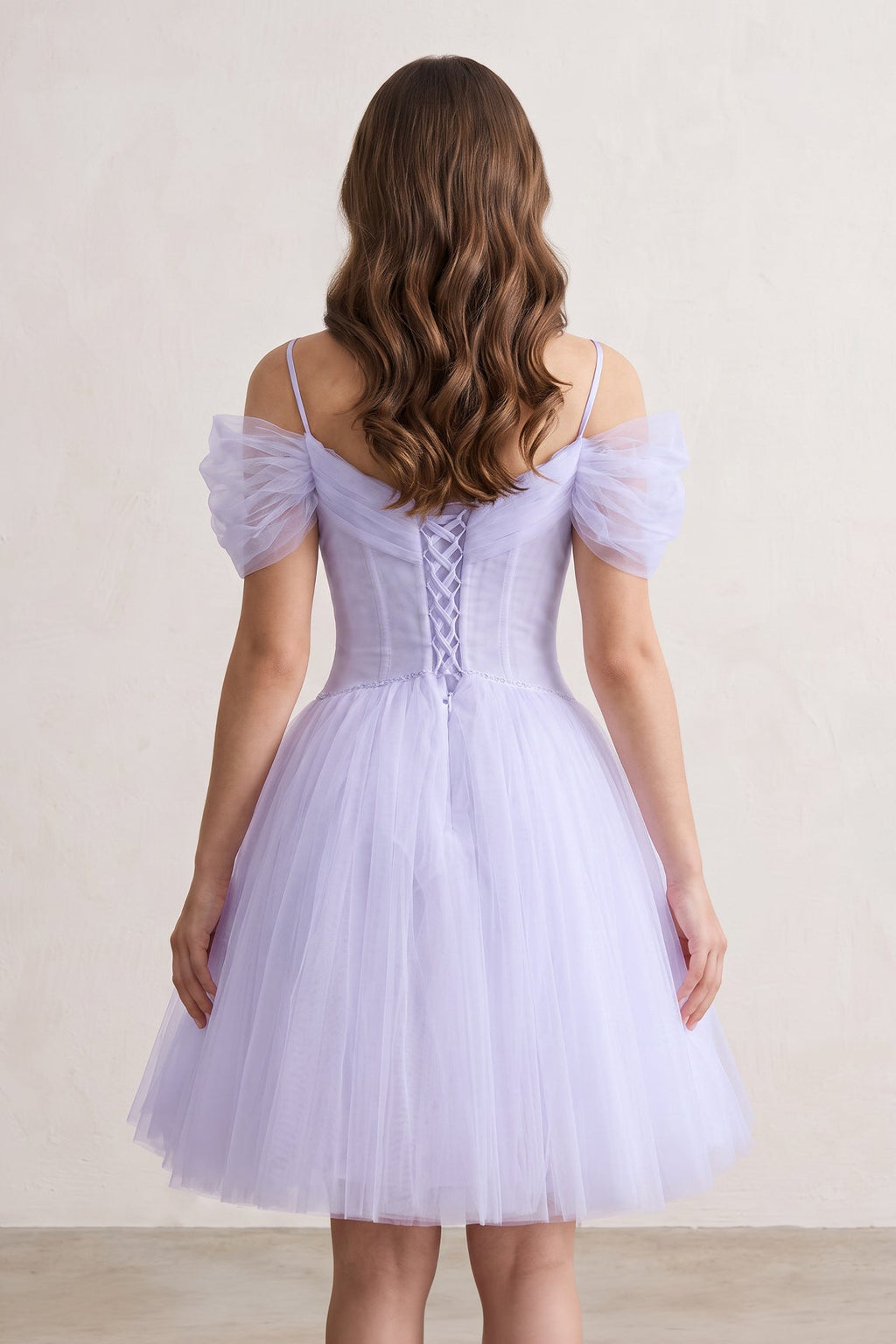 Ivory A-line V Neck Tulle Wedding Guest Dress - Curvevia