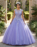 Lavender Ball Gown Quinceanera Dresses Lace Appliqued Dress - Curvevia