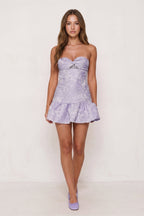 Candy Pink Sweetheart Jacquard A-Line Ruffled Homecoming Dress - Curvevia