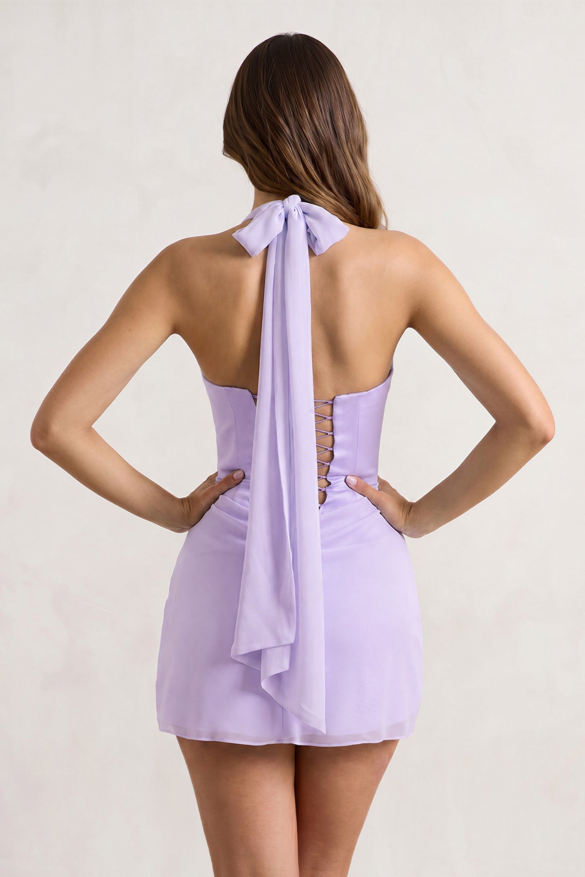 Yellow Halter Sheath Satin Chiffon Homecoming Dress - Curvevia