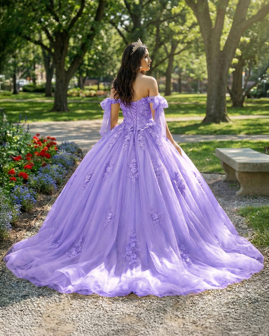 Gold Off Shoulder Tulle Quinceanera Dresses With Lace Appliques - Curvevia