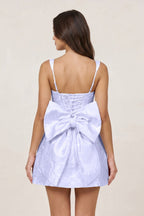 White - Square Neck A Line Short Homecoming Dresses With Bow - Curvevia
