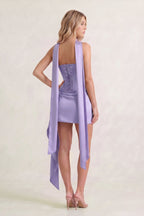 Yellow Strapless Bodycon Satin Corset Homecoming Dress With Ribbon - Curvevia
