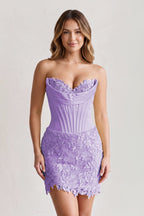 Yellow Sweetheart Corset Bodycon Lace Short Homecoming Dress - Curvevia