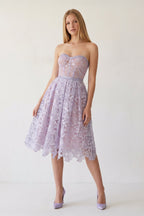 Purple Sweetheart A Line Corset Party Dress With Applique - Curvevia