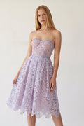 Purple Sweetheart A Line Corset Party Dress With Applique - Curvevia