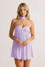 Sweetheart Ruched A-Line Chiffon Homecoming Dress - Curvevia