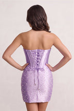 Yellow Sweetheart Sheath Satin Corset Homecoming Dress With Pearl - Curvevia