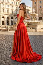 A Line Sweetheart Royal Blue Keyhole Long Evening Dress - Curvevia