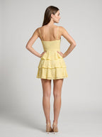 Daffodil Lace A-Line Sweetheart Backless Short Dress with Ruffle Tiers - Curvevia