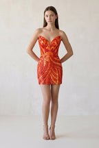 Black Strapless V Neck Sequins Bodycon Short Homecoming Dresses - Curvevia