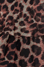Leopard Sweetheart Leopard Print Chiffon A Line Homecoming Dress With Beading - Curvevia