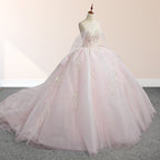 Light Pink Ball Gown Appliqued Quinceañera Dresses - Curvevia
