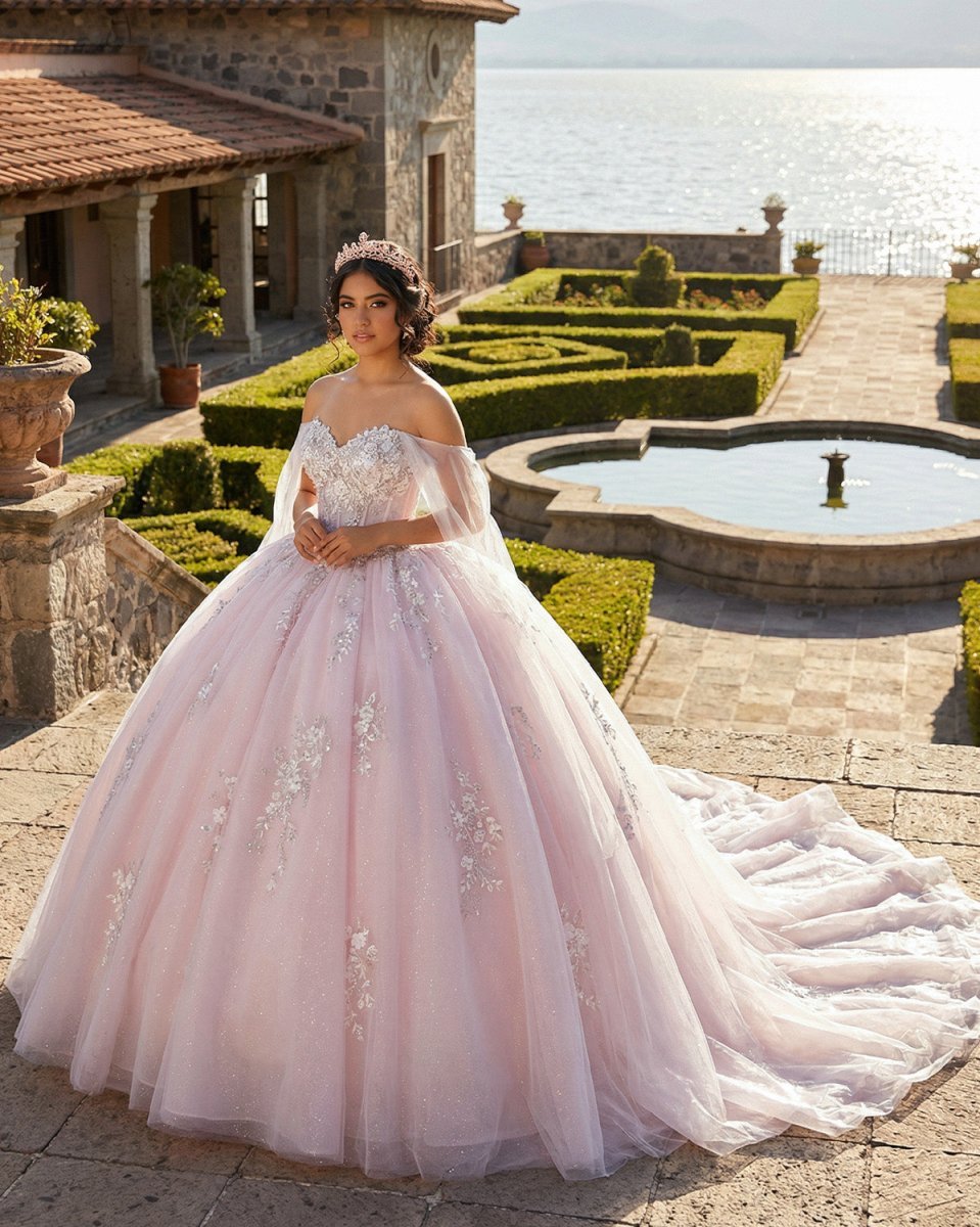 Light Pink Ball Gown Appliqued Quinceañera Dresses - Curvevia