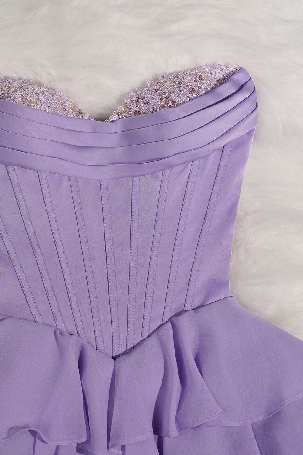 Blush A-Line Sweetheart Corset Ruffle Homecoming Dresses With Applique - Curvevia