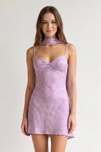 Red Jacquard Chiffon Cami Straps Sheath Homecoming Dress with Scarf - Curvevia