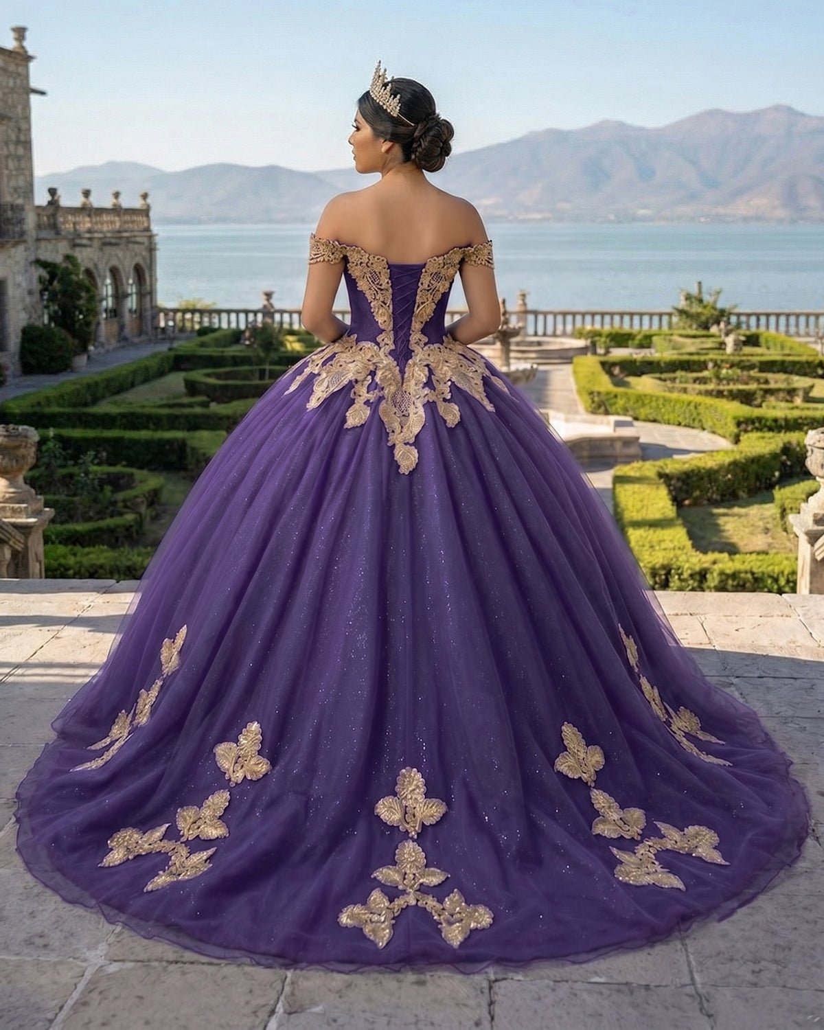 Royal Blue Off the Shoulder Quinceanera Dresses with Appliques - Curvevia