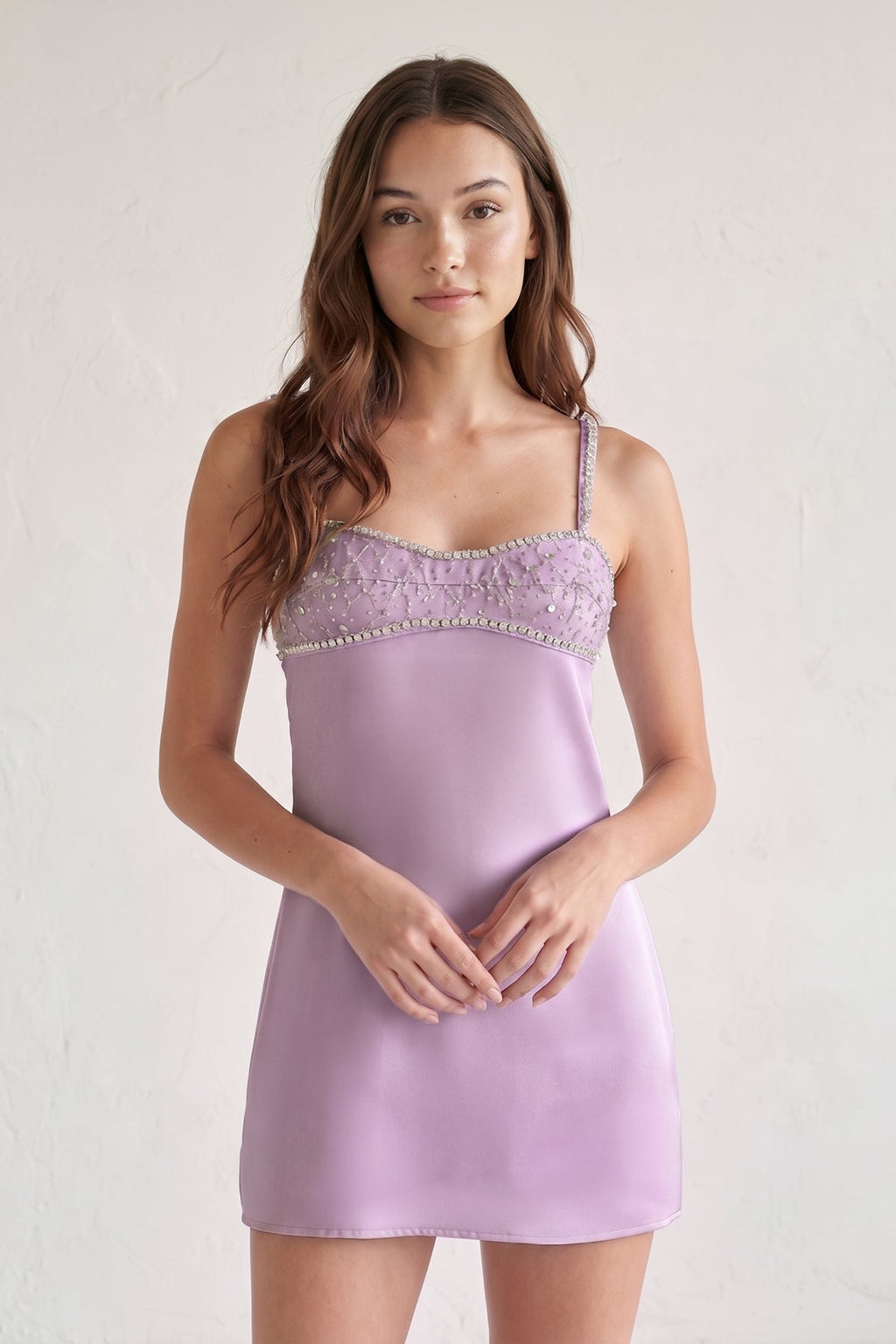 Sky Blue Spaghetti Straps Satin Sheath Homecoming Dress With Rhinestones - Curvevia