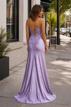 Sheath Black Long Appliques Evening Dress - Curvevia