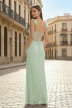 Lavender Sweetheart Sheath Lace Ruffled Wedding Guest Dress With Slit - Curvevia