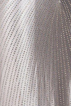 Silver Spaghetti Straps Mermaid Satin Beaded Long Formal Prom Dresses With Slit - Curvevia