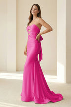 Yellow Sweetheart Mermaid Satin Evening Dress With Cutout - Curvevia