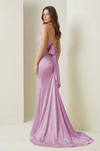 Yellow Sweetheart Mermaid Satin Evening Dress With Cutout - Curvevia