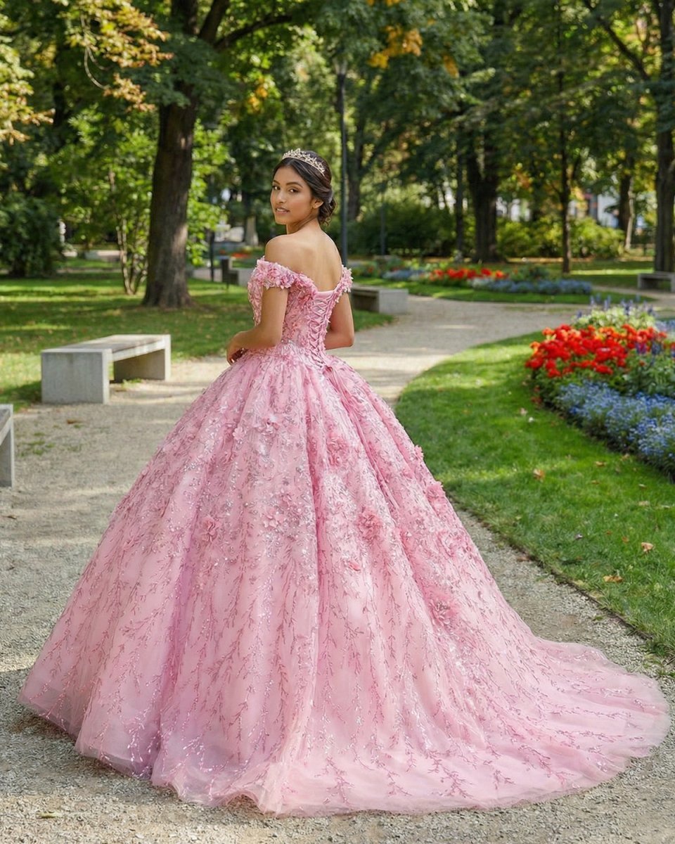A Line Appliques Off the Shoulder Sweet Quinceanera Dresses with Beading - Curvevia